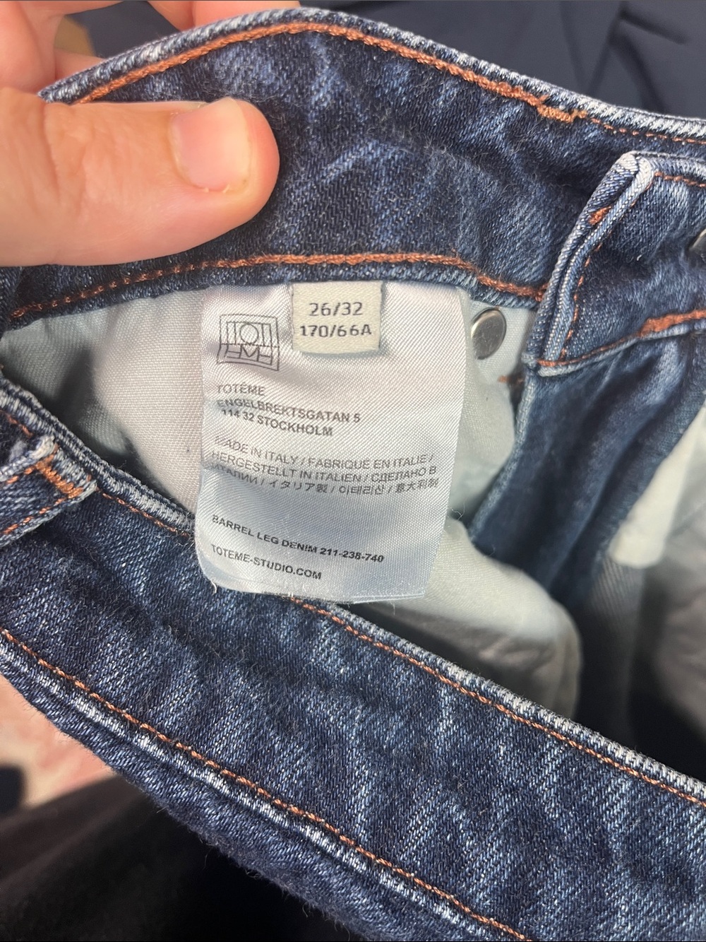 Toteme Dark Blue High-Rise Wide-Leg Jeans - Picture 7 of 7
